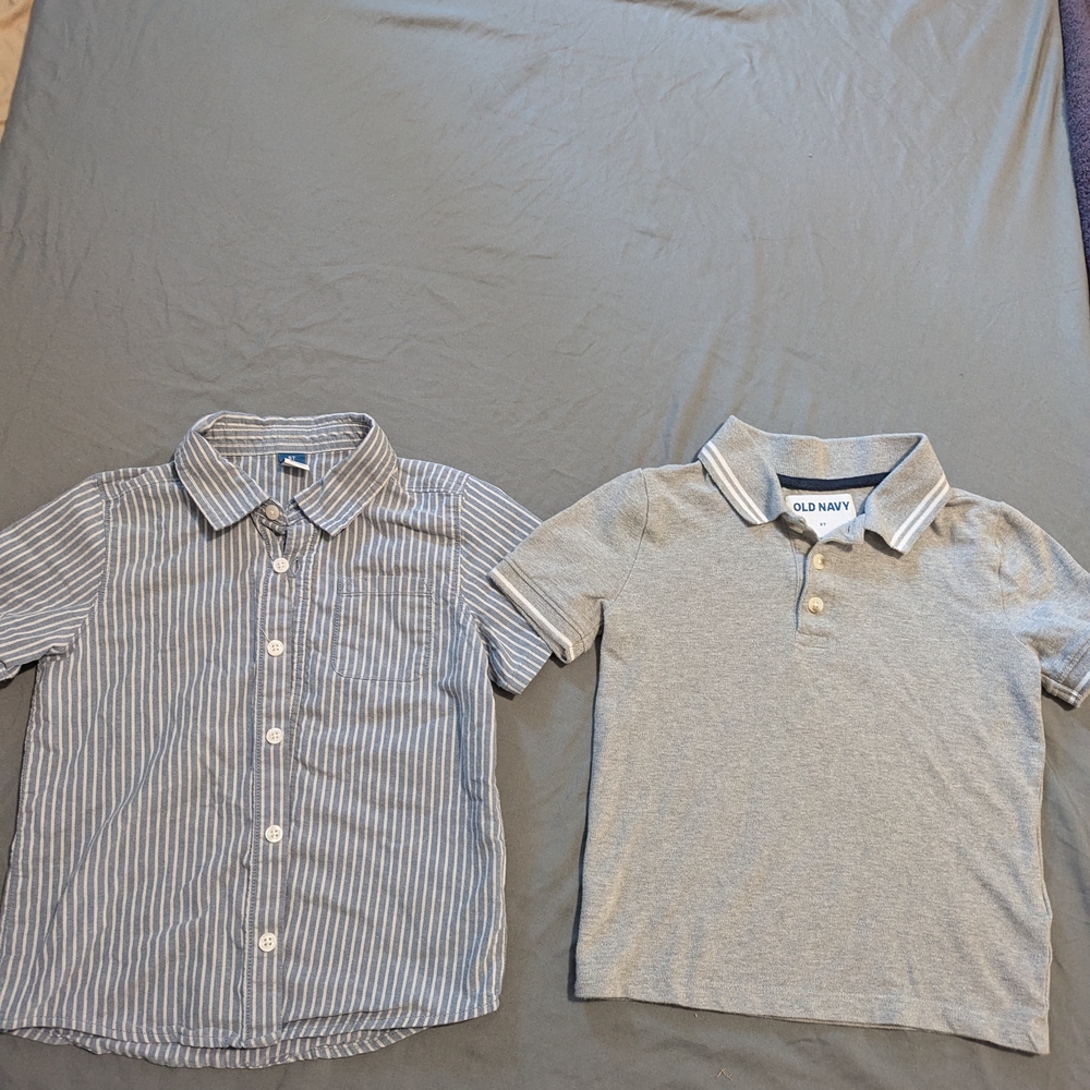 Old Navy Kids Striped and Solid Gray Polo Shirts